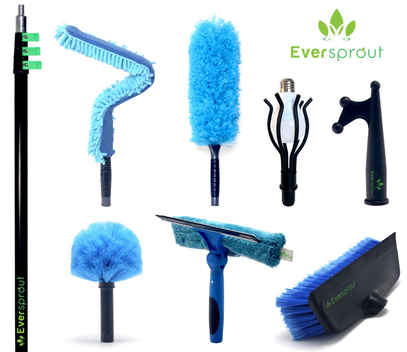 EVERSPROUT Extension Pole Total Kit (30+ Foot Reach) Telescopic Pole