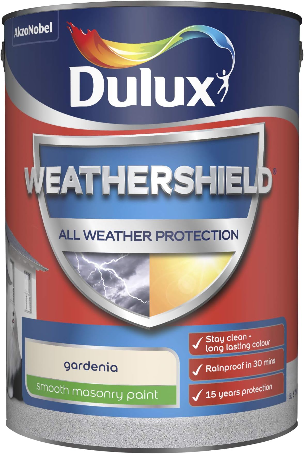 Dulux Paints 5 Litre Weathershield Smooth Masonry Gardenia by Dulux paints