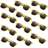 FEPITO 24 Pack Party Sunglasses Bulk for Birthday Party Favors Goody Bag Fillers for Beach Pool Party Toys for Adults, Yellow