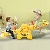 PHSSHOP Joyful Yellow Giraffe Teeter Totter Seesaw: Rocking Fun for Two Toddlers or Kids; Indoor &amp; Outdoor Toddler Toys for Ages 1-12, A Precious Gift for Your Dearest Child