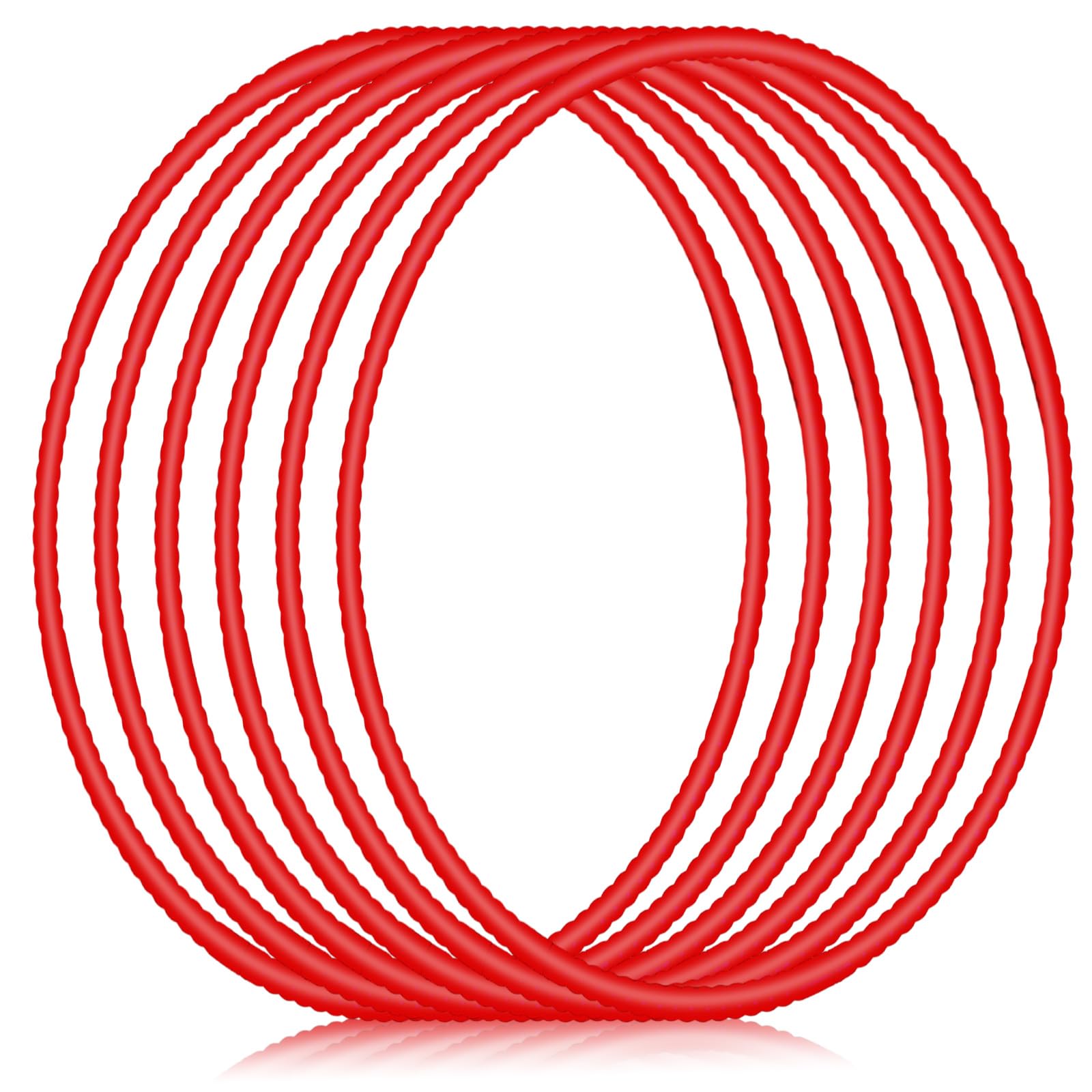 Photo 1 of Shappy 6 Pcs Exercise Hoop Detachable Adjustable Plastic Toy Hoop Playground Toys Colored Hoop Circles for Teens Games Gymnastics Dog Agility Equipment Party Decor(32 Inch,Red)