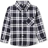 Boys Flannel Shirt Toddler Buffalo Plaid Shirt Long Sleeve Button Down Shirts Kids Casual Tops