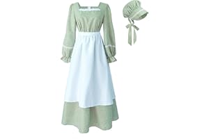 LTAKK Colonial Dress Women Prairie Pioneer Dresses Floral Pilgrim Costume Civil War Dress