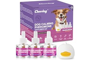 Dog Calming Pheromone Diffuser, Pet Calming Diffuser for Dog Anxiety Relief 3 Refills,Relieve Separation Anxiety, Stress Bark