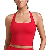 CRZ YOGA Butterlift Square Neck Crop Tank Tops for Women - Longline Racerback Sports Bras Yoga Cami Non Padded