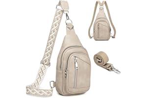 MYHOZEE Sling Bag Crossbody Backpack - 2 in 1 Leather Cross Body Bag Fanny Pack with 2 Removable Straps