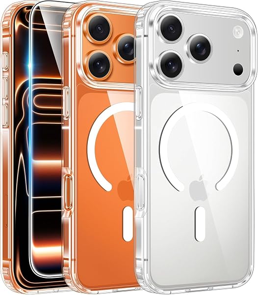 FNTCASE for iPhone 17 Pro-Max Case Compatible with Magsafe Clear Phonecase | Screen Protector, Military Grade Drop Protection