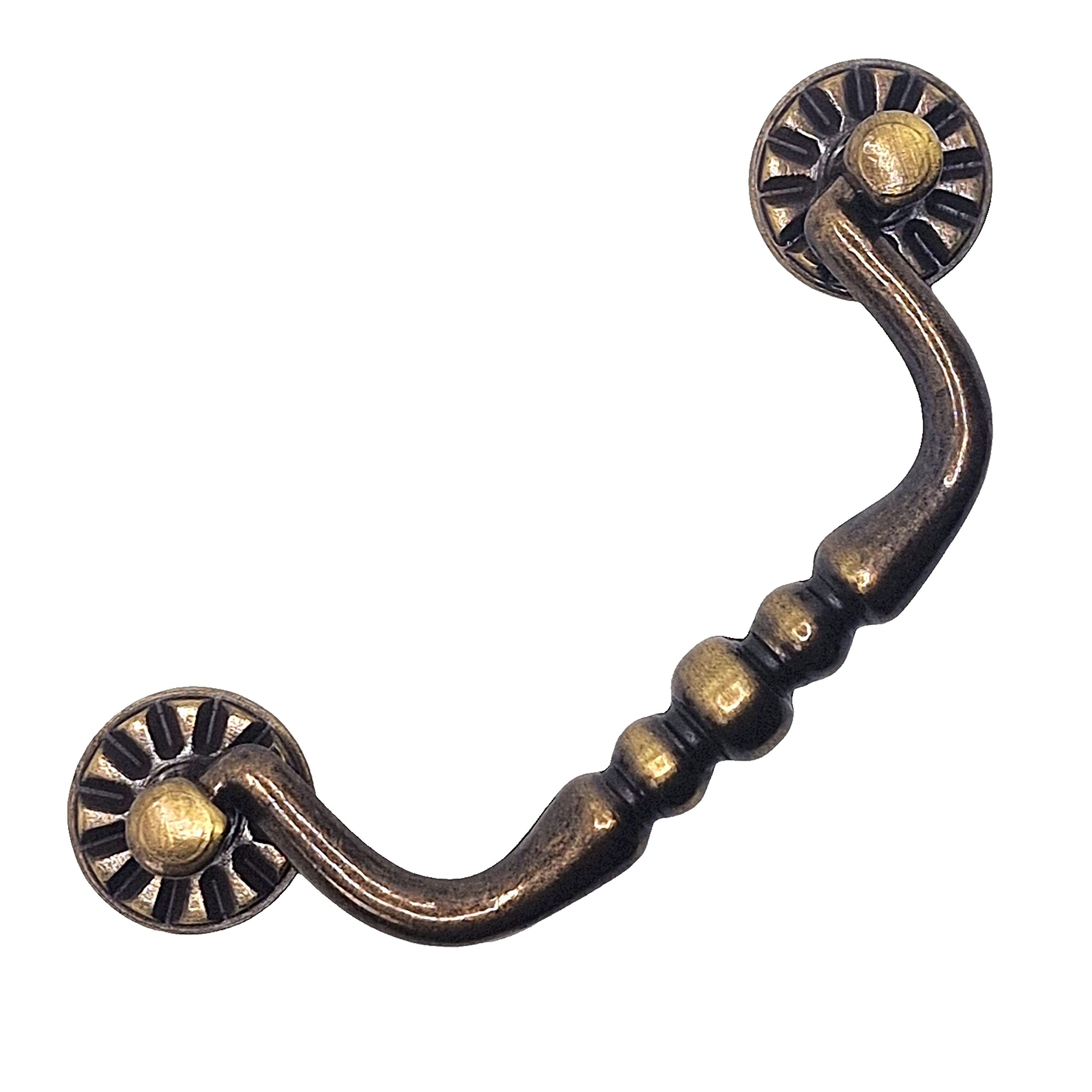Universal Hardware Vintage Brass Drawer Handle Solid Cabinet Drop Swan Neck Handles Old Brass (452-3B) — image 1