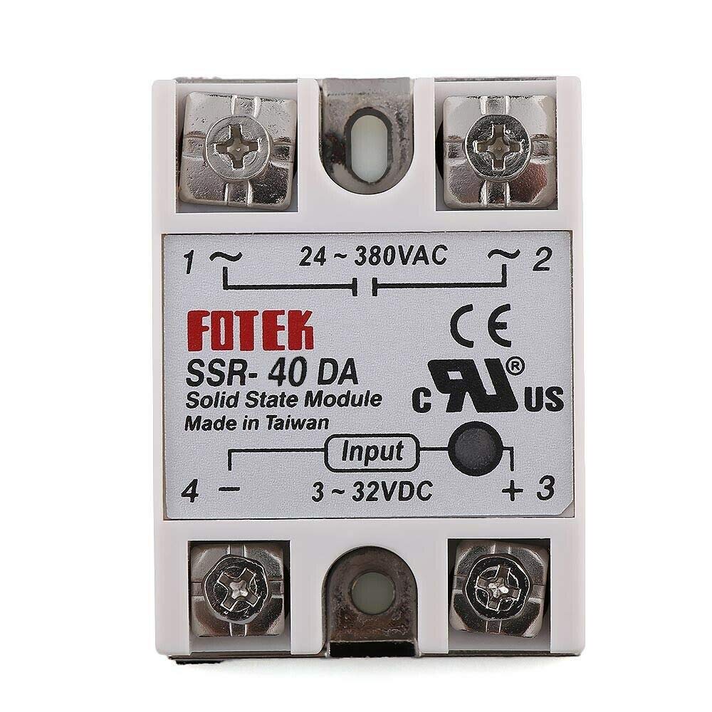 BE-TOOL Solid State Relay, SSR-40DA DC 3-32V Input AC 24-380V Out Single-phase Solid State Relay Module for Pid Temperature Controller
