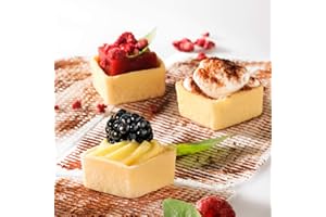 Pastry Chef's Boutique Premium Mini Square Sweet Tart Shell Straight Edges Butter Sweet Mini for Exquisite Mini Desserts Wedding Buffet Partie Sweet Tables Restaurant Dessert, 1.3" - 245 pcs