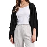 Seta T Women's Linen Cardigan Spring Summer 3/4 Sleeve Open Front Loose Cover Ups Lightweight Shrug