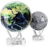 MOVA Globe Bundle &ndash; 8.5" Earth with Clouds + 4.5" Moon | Self-Rotating Globes Powered by Light | No Batteries or Cords | Elegant Home &amp; Office Decor