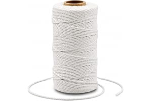 G2PLUS 2MM White String, 328 Feet Cotton Bakers Twine for Craft & Cooking | 100% Cotton,for Gift Wrapping, Meat Trussing, DIY Craft Projects