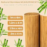 Abaseen Natural Bamboo Garden Fence Covering 2m x 4m Slat Screening view 3