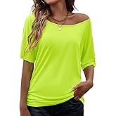 Smile Fish Women Casual Oversized Sexy Lips Print Off Shoulder T-Shirt