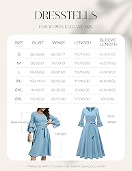 DRESSTELLS Light Baby Blue Dress for Women 2024