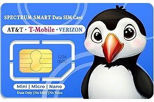 Spectrum Smart Data Only SIM Card: for Security Cameras, Trail Cameras, Hunting Cameras, Hotspots, Tablets, No Voice & No Text (US and EU only)