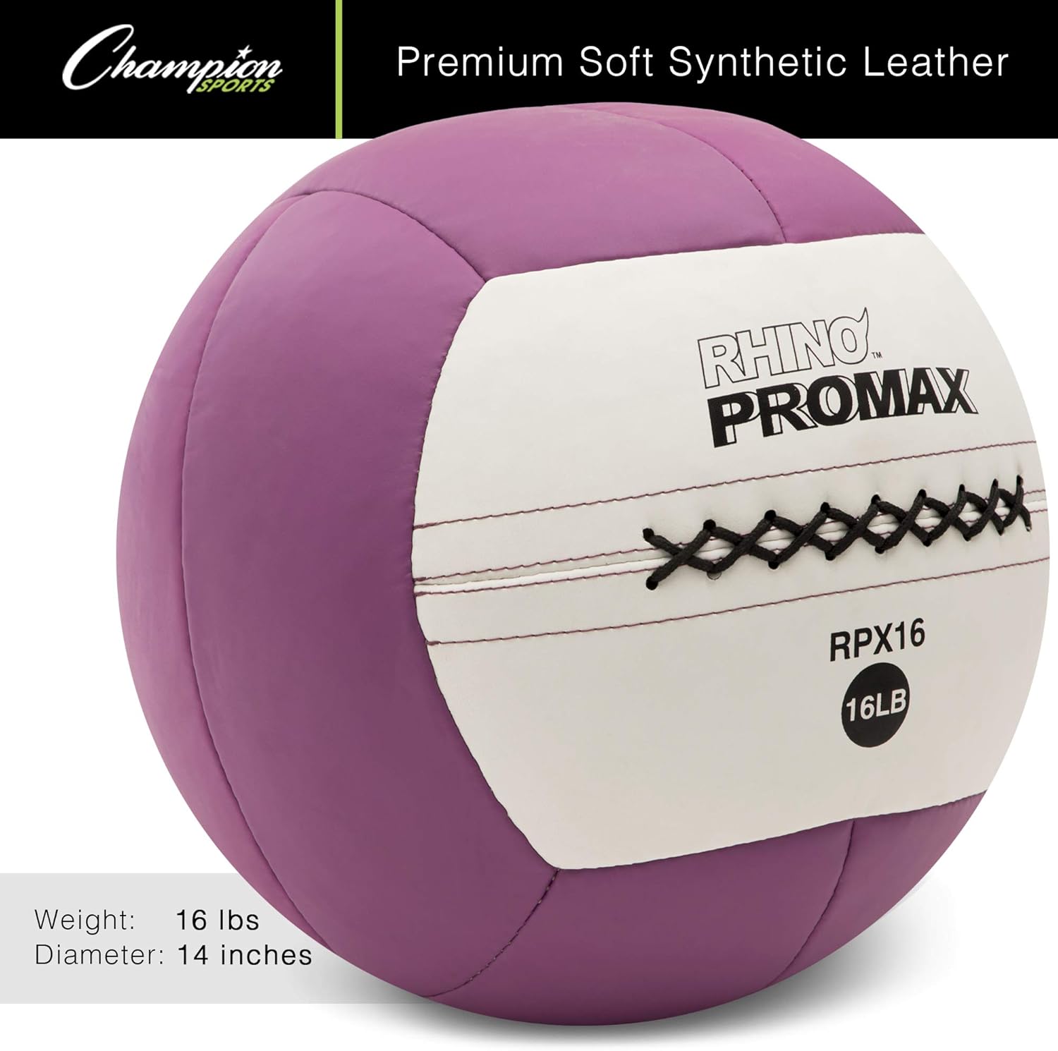 Champion Sports Rhino Promax Elite Slam Balls, 14 lb, Soft Shell with Non-Slip Grip - Medicine Wall Ball for Slamming, Bouncing, Throwing - Exercise Ball Set for Crossfit, Plyometrics, Cross Training : Sports & Outdoors