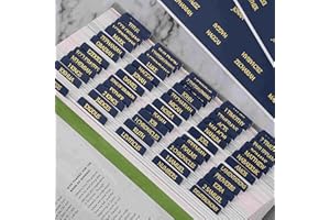Laminated Bible Tabs, Reposition Large Print Stickers, Easy to Read and Apply Bible Tabs for Women and Man (Blue Gold Foil)