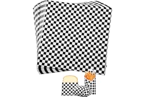 Geepen 100 Pcs Waxed Deli Paper Sheets, 12x12 Inch Sandwich Paper Liners Resistant Premium Food Basket Liners for Wrapping Bread and Sandwiches Black