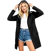 Little Donkey Andy Women's Thin Long Rain Jackets Lightweight Raincoats for Hiking Waterproof Rain Coats with Removable Hood