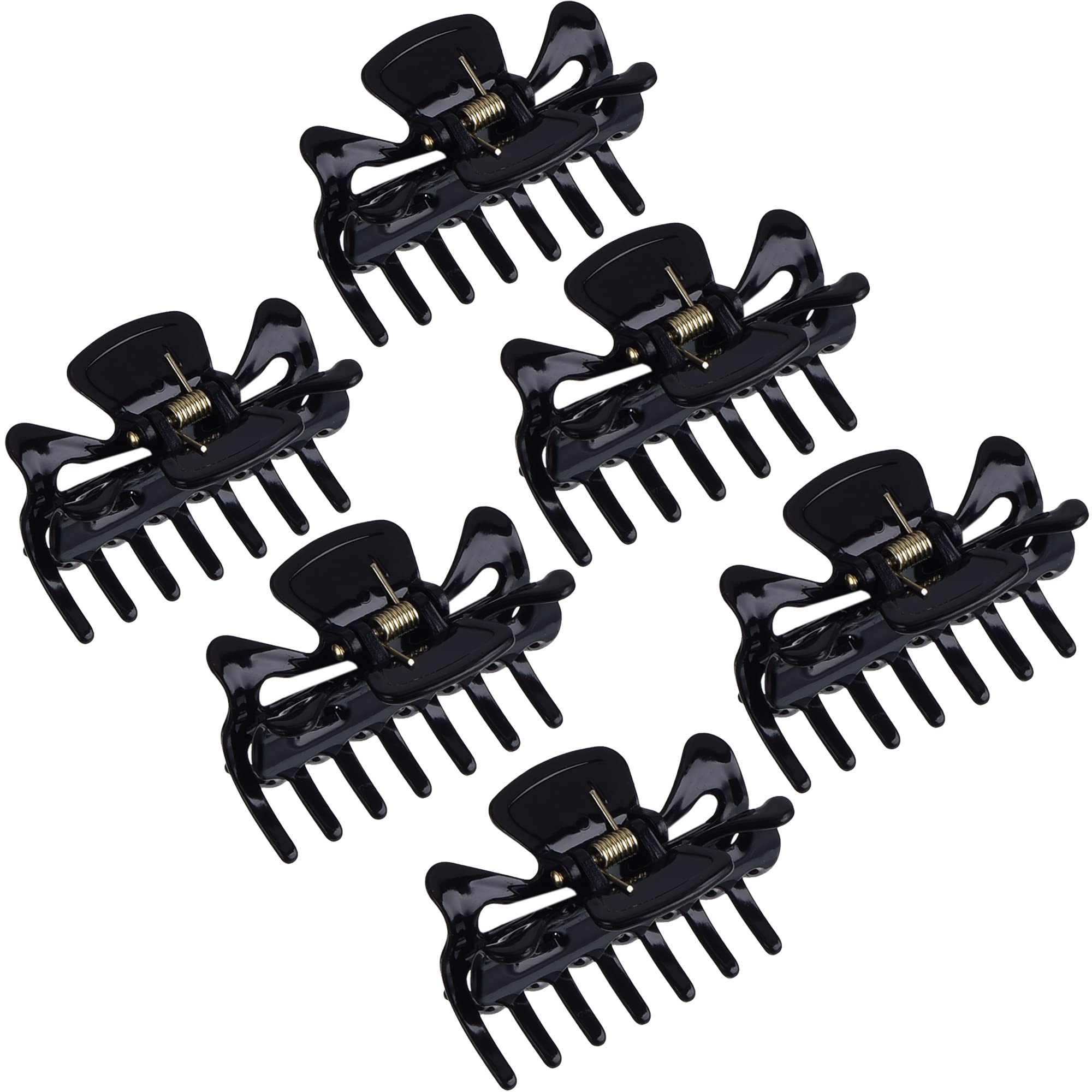 6 Pieces Plastic Hair Clips Claw Women Hair Claw Clamps Hairpin (S, Black)