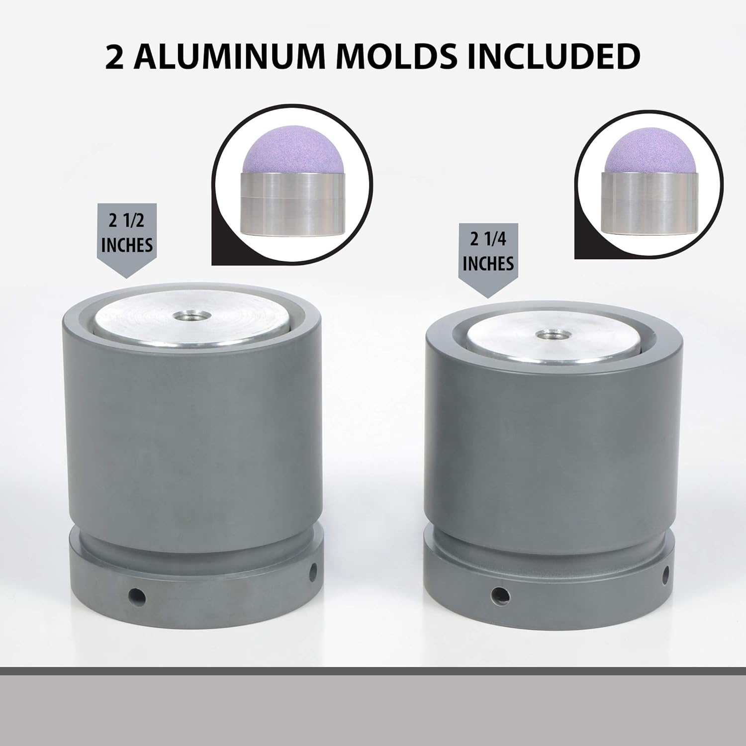Milliard Bath Bomb Press Stainless Steel - Manual for DIY and Commercial Use, 2 Aluminum Molds Included for Bath Fizzies (Assembly Required)