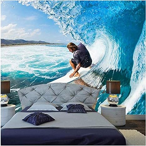 Amazon Bosakp 3d壁画壁紙自然風景サーフ情熱リビングルームソファ寝室テレビ背景壁紙家の装飾 360x250cm 壁紙
