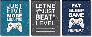 Video Game Art Print, Room Decorations for Bedroom, Gaming Wall Art for Kids Boy Playroom Home Decor, Boy Room Decor, Gaming Posters (Set of 3, 8X10in, Unframed)