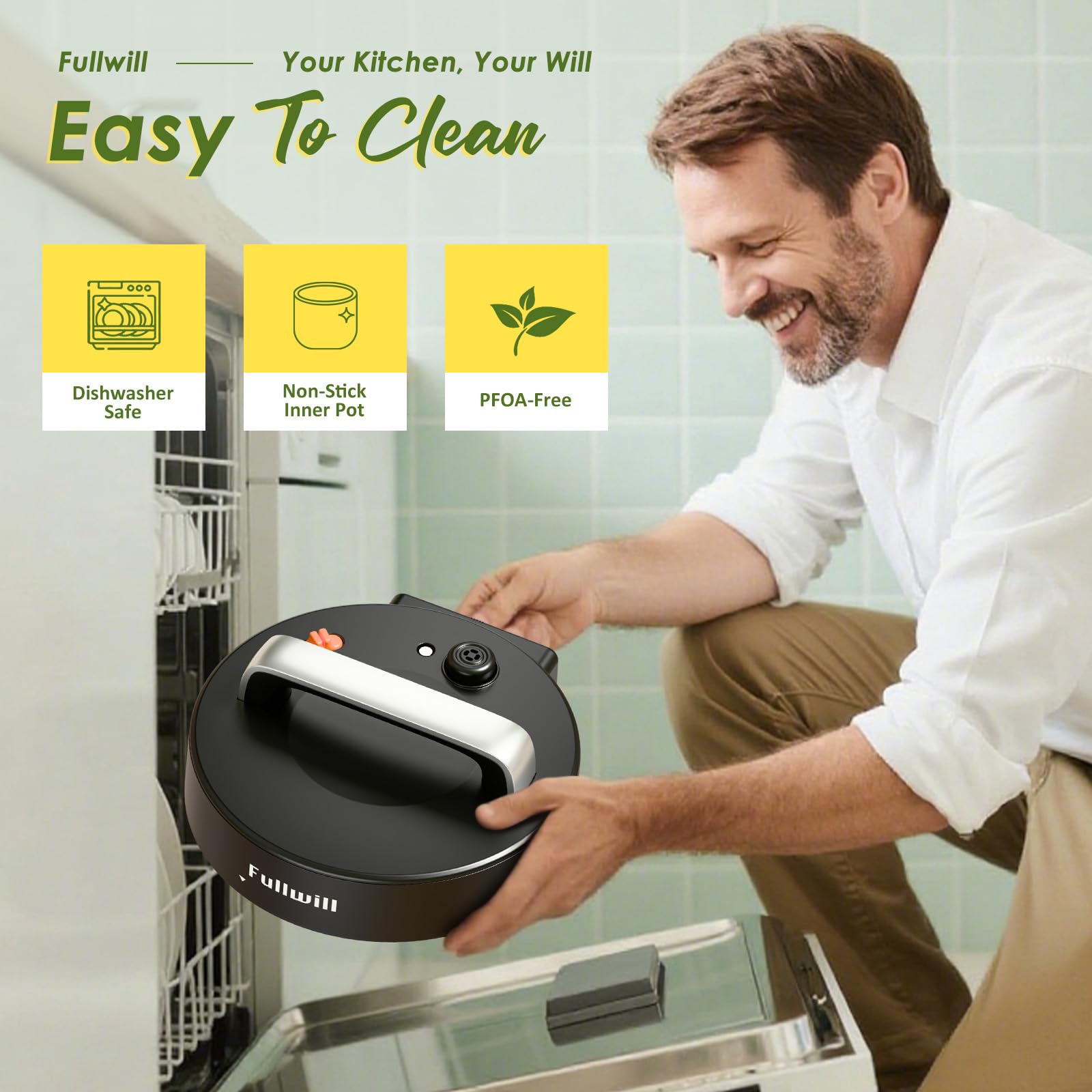 Fullwill 9-in-1 Electric Pressure Cooker(2025 Upgraded), 12 Presets Instant Multi Cooker, Olla de Presion Nonstick Pot 6 Quarts