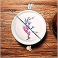 Magic Sakura Cherry Blossom Sake Cup - 2023 New Ceramic Sake Cold/Hot Temperature Color Changing Cup Glasses, Japanese Tea Wine Soju Sake Cup Glasses Set, Magical Blooming Sake Cups (Plum- Cold＆Hot)