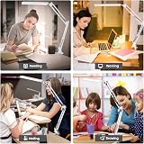 SKYLEO LED Desk Lamp with Clip 3 Modes 10 Brightness 5V 2A Adapter White view 7