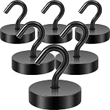 Neosmuk 60lb Extra Strong Magnetic Hooks with Hook Pack of 6 (Black)