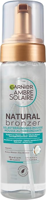 Garnier Ambre Solaire Natural Bronzer Self Tan Mousse 200ml Natural Stain-Free