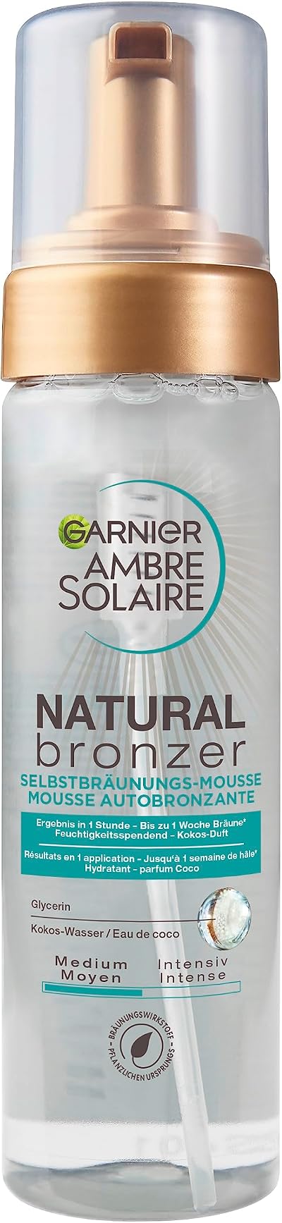 Garnier Ambre Solaire Natural Bronzer Self Tan Mousse 200ml Natural Stain-Free