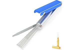 ECuoPix Torch Tip Cleaner, Welding Nozzle Tip Cleaner, Carburetor Cleaner Tools Accessories with 13 Cleaning Wires and 1 Sharp Pick for Carburetors, Gas Orifices, Sprinklers and Shower Heads Cleaning
