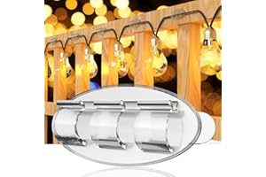 FGOTV Hooks for Outdoor String Lights Clips: 30Pcs Heavy Duty Light Hooks with Waterproof Adhesive Strips, Adhesive Hooks, Outdoors Sticky Clips, Outside Clear Cord Holders for Hanging Christmas Lighting