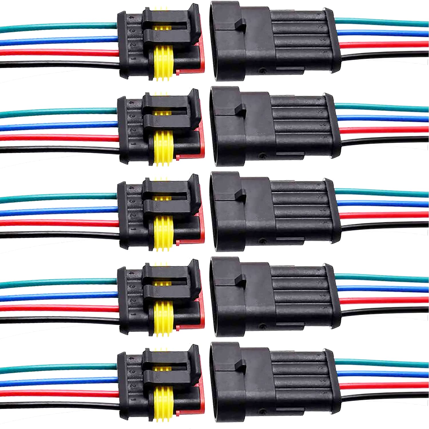 ZUOZE 5 Kit 4 Pin Car Connector Waterproof