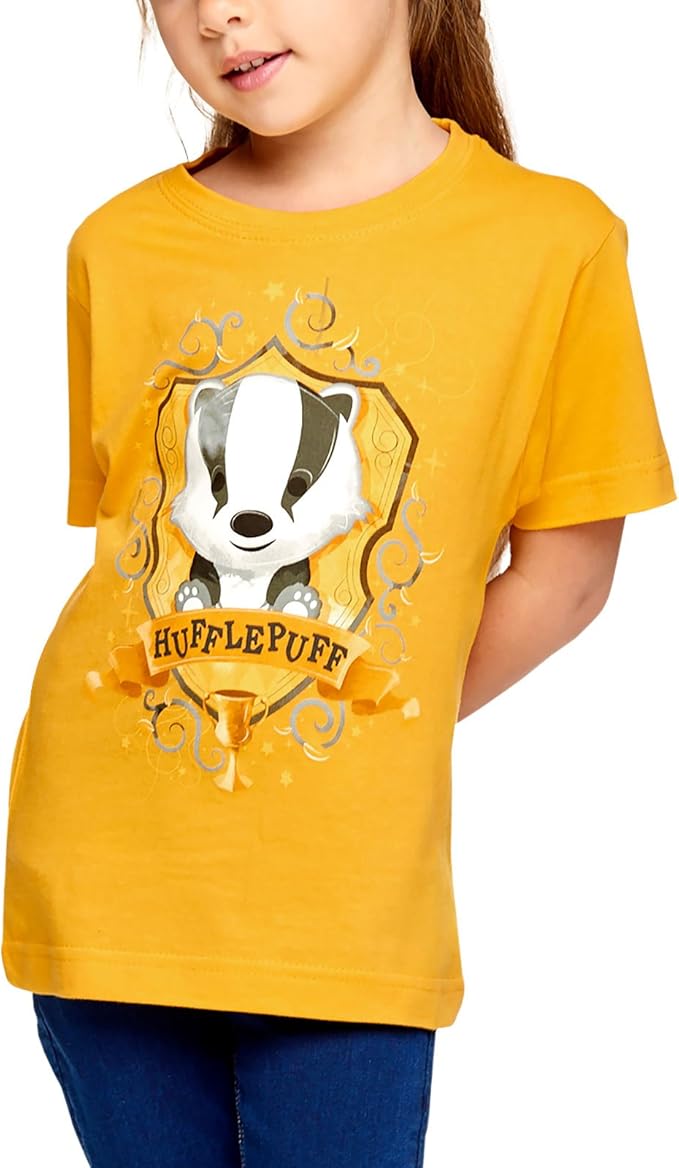 Harry Potter Enfants TShirt Magique Poufsouffle Forêt Elfique Coton