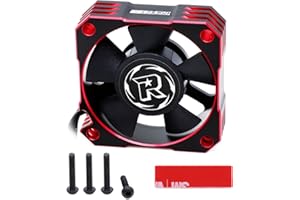 SURPASS HOBBY USA RC Motor Cooling Fan 35mm 21000RPM 8.4V Aluminum RC Cooling ESC Fan for 1/10 1/8 RC Car 3650 3660 3670 Brushless Motor (Black+Red)