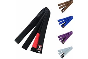 Fadi Sports BJJ Jiu Jitsu Belt - Cotton-Polyester Martial Arts Belt for Karate, Judo, and Taekwondo - Unisex Kids & Adults