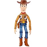 Mattel Disney Pixar Toy Story Muñeca de acción de Woody que habla y accesorio, diversión de colección de 30 cm con más de 30 