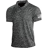 H HYFOL Mens Golf Shirt Moisture Wicking Quick-Dry Short Sleeve Casual Patriotic Polo Shirts for Men