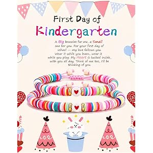 First Day of School Mommy and Me Bracelets for Kindergarten to 1st Grade | Back to School Bracelets Gift Set With Inspiration
