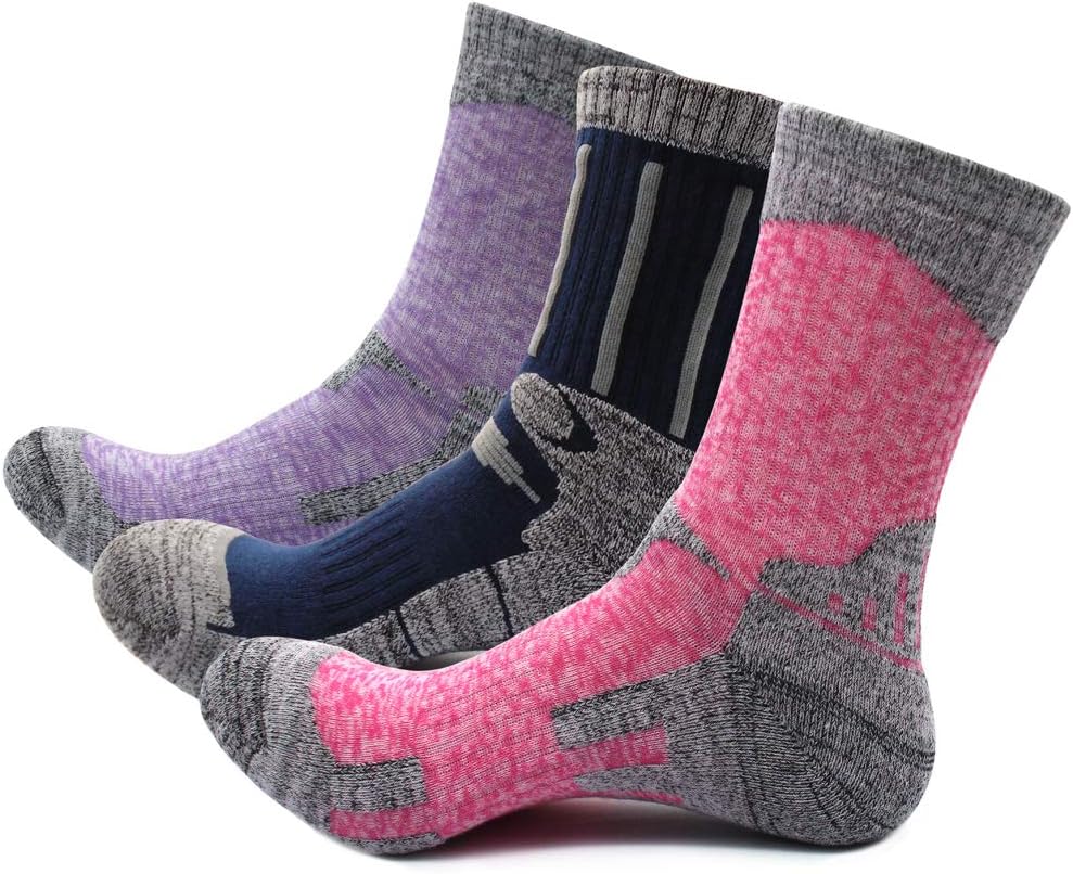 3 Pairs Men Women Walking Hiking Socks UK Size 2.57, Anti Blisters