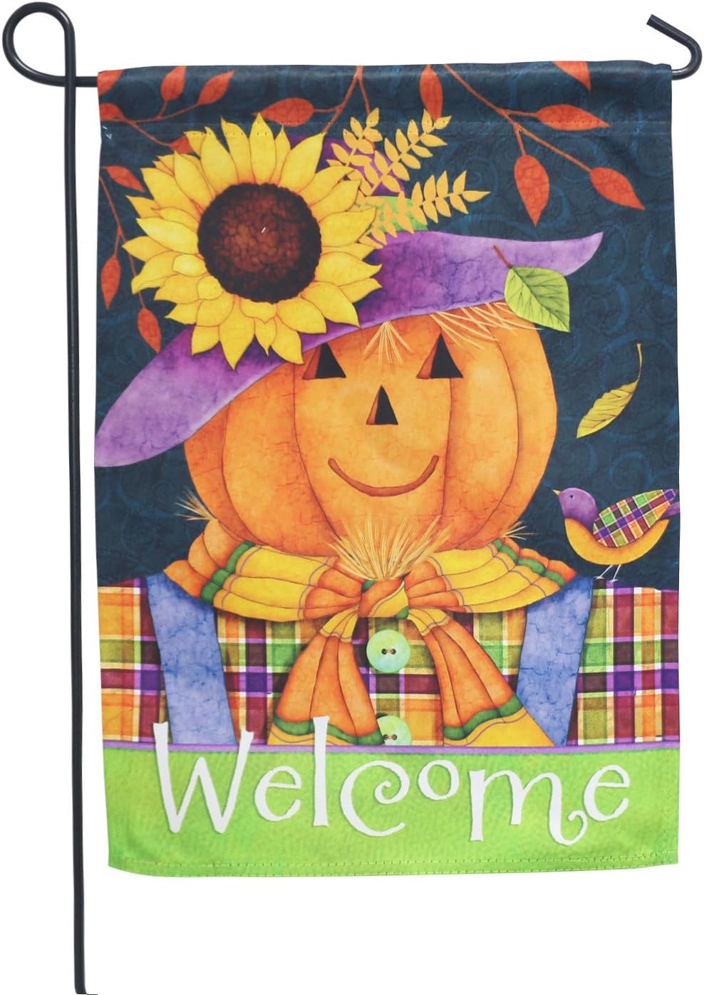 LAYOER Autumn Garden Flag 12.5 x 18 Inch Home Fall Pumpkin Man Sunflower Welcome 12 x 18 Inch