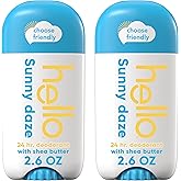 hello Sunny Daze Aluminum Free Deodorant for Women and Men with Shea Butter, 24-Hour Freshness, Baking Soda Free Deodorant, Dermatologically Tested, 2.6 oz Stick, 2 pack