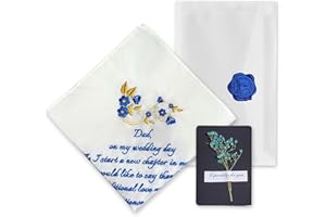 Personalized Wedding Handkerchiefs,Embroidered Handkerchiefs for Women Mother of Bride Gift, Mother、Father of Groom Gift,Wedd