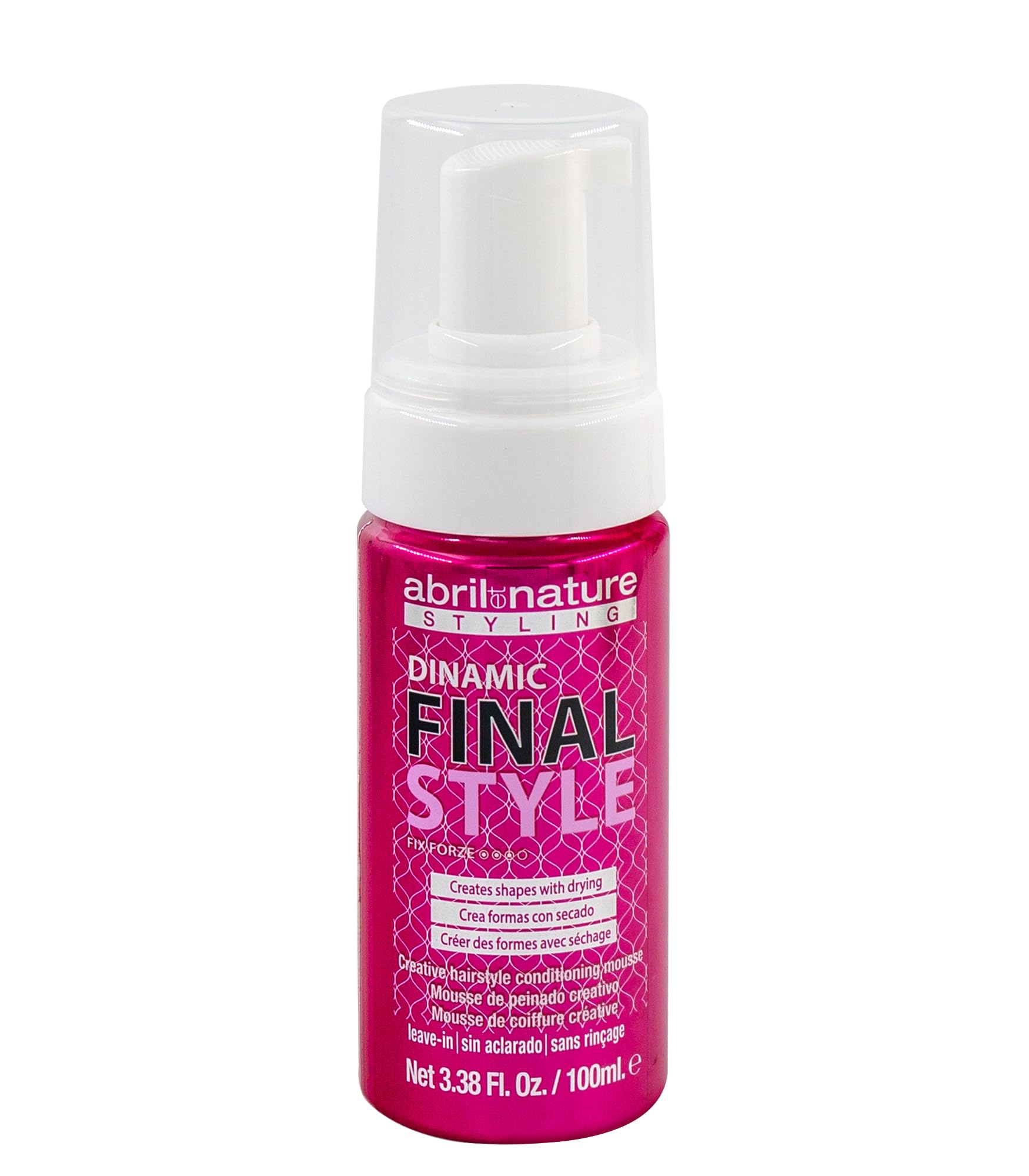 abril et nature - Creative Styling Foam - Strong Long-Lasting Hold Mousse - Ideal for Styling During Drying - Easy to Wash Out - Increased Shine and Anti-Frizz - 100 ml