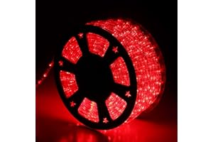 Buyagn 100Ft LED Rope Lights, LED Strip Lights Outdoor Waterproof Decorative Lighting for Indoor/Outdoor, Eaves, Backyards Garden, Halloween and Christmas Decorations(Red)